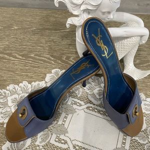 Brand new YSL blue n tan 3 in heel